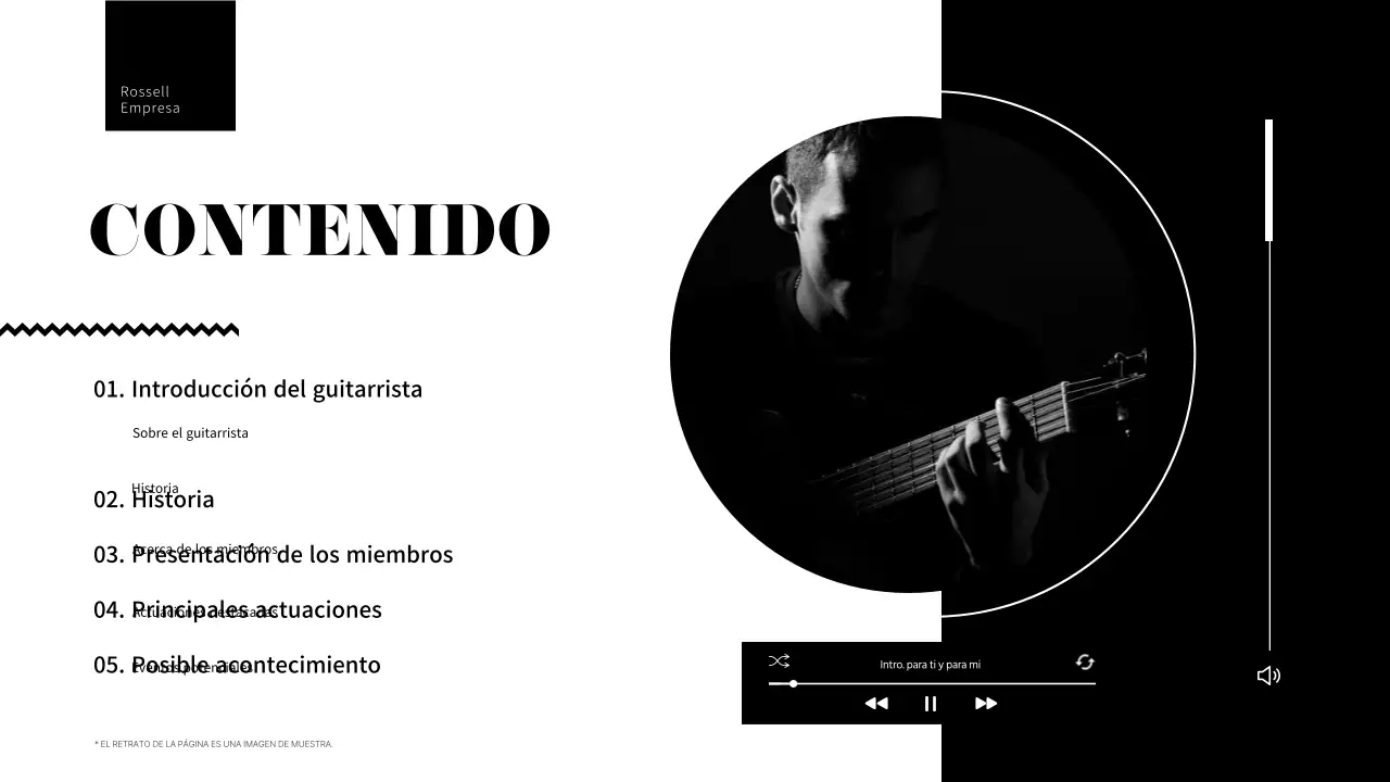 Una sencilla cartera de guitarrista en negro