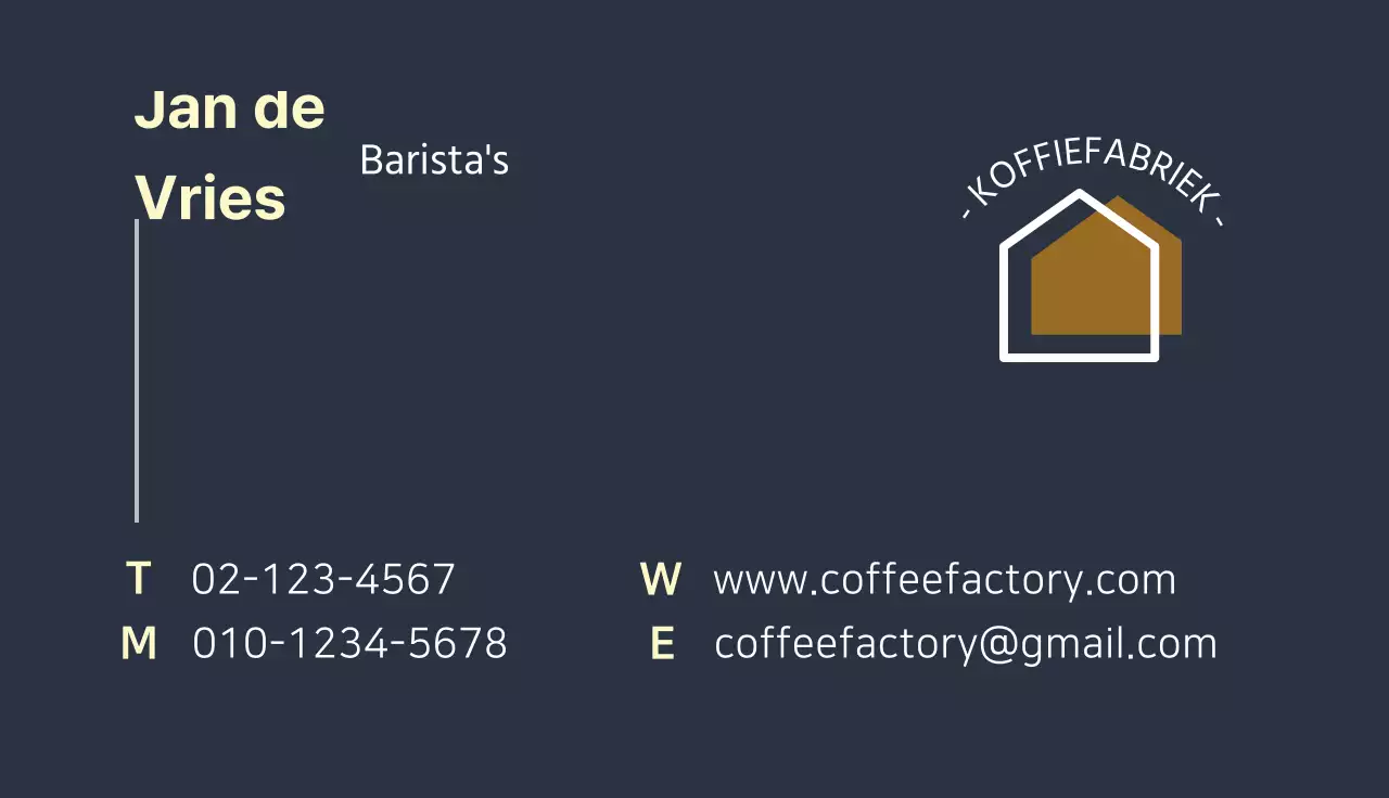 Barista café visitekaartje