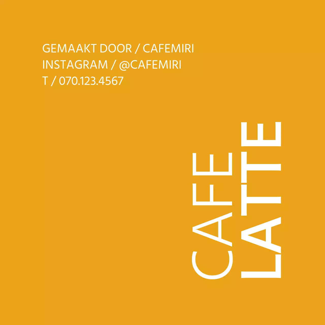 Gele Eenvoudige Tekst Koffie