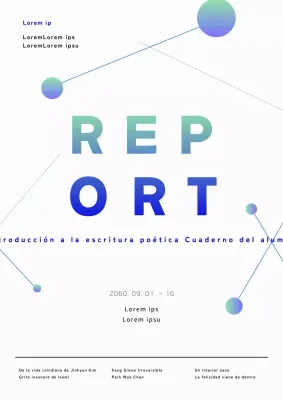 Portada de informe de trabajo universitario en azul claro y verde