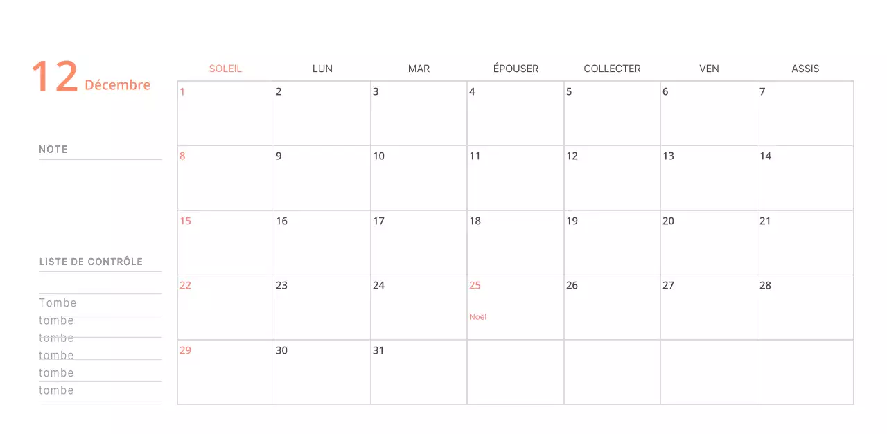 Calendrier de bureau illustré vert sur le thème de la famille