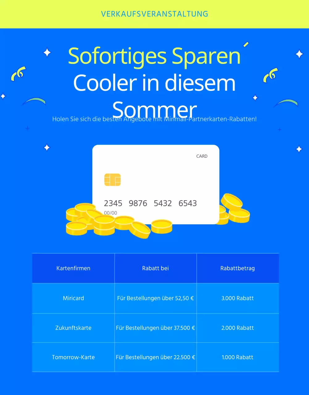 Sommergeräte im Angebot in Hellblau und Chartreuse