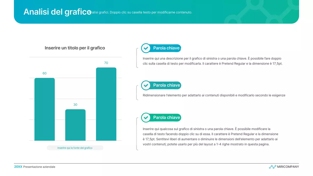 Semplice presentazione aziendale a gradiente in azzurro e verde