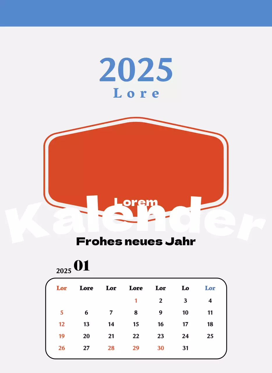 Rote und blaue Retro-Untersetzer Erinnerungskalender