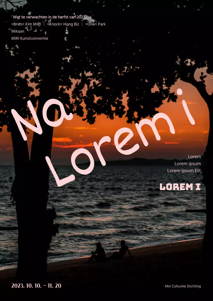 Promoot een theatervoorstelling met de achtergrond van een ondergaande oceaan