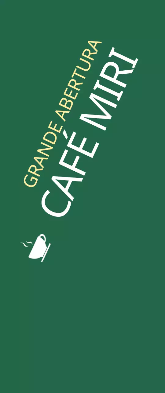 Promoção de abertura de um pequeno café sobre um fundo verde