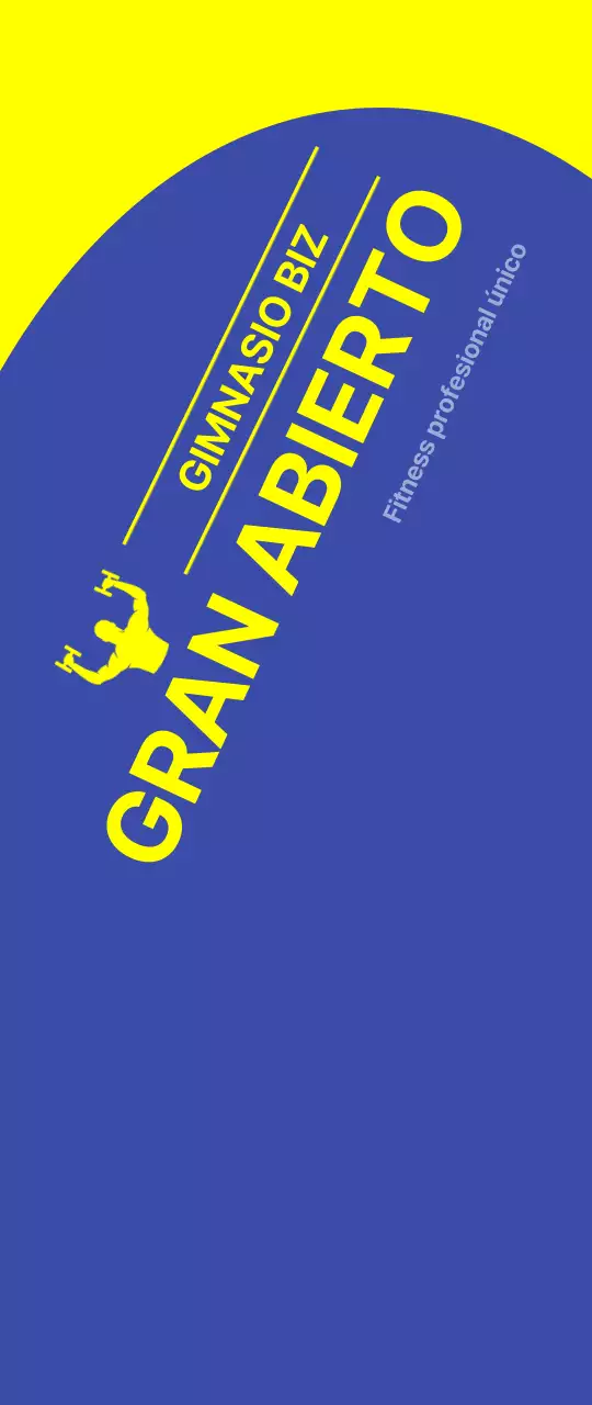 Banner promocional de gimnasio abierto con fondo azul