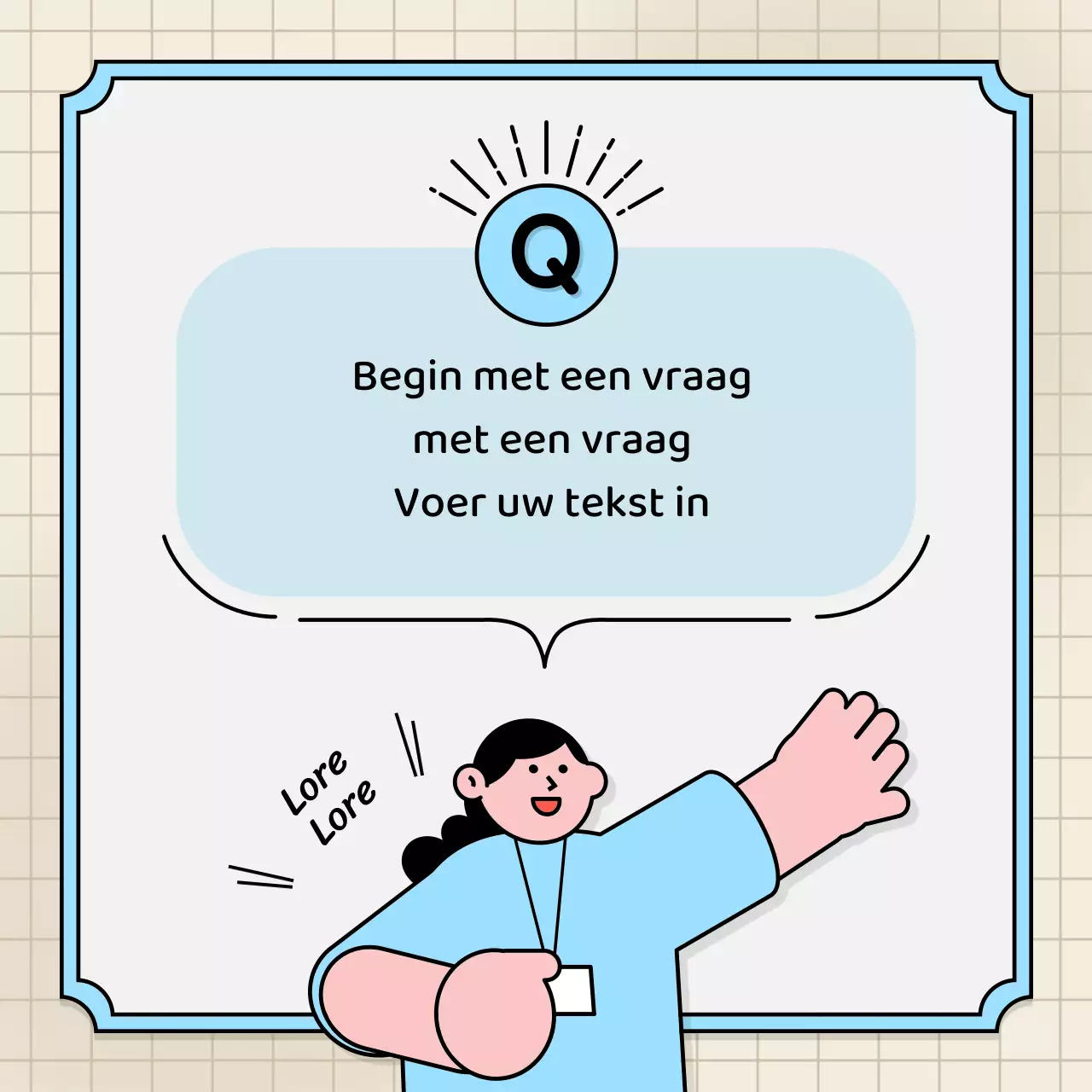 Lichtblauwe en gele tekstballonnen en schattige illustratiestijl