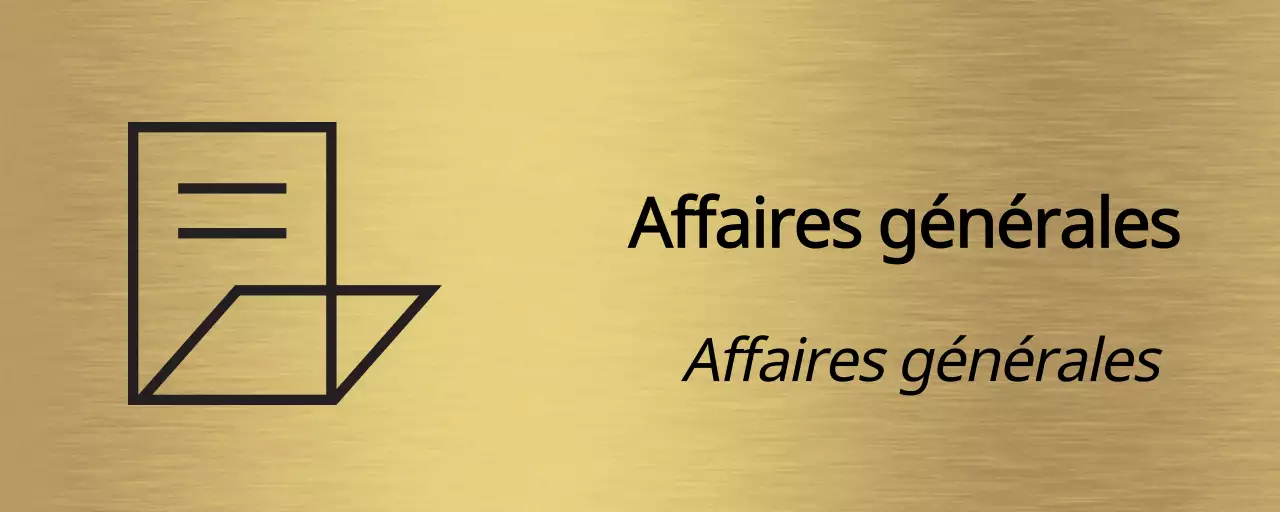 Signalisation en noir avec le nom du département de votre entreprise et une simple illustration d'icône