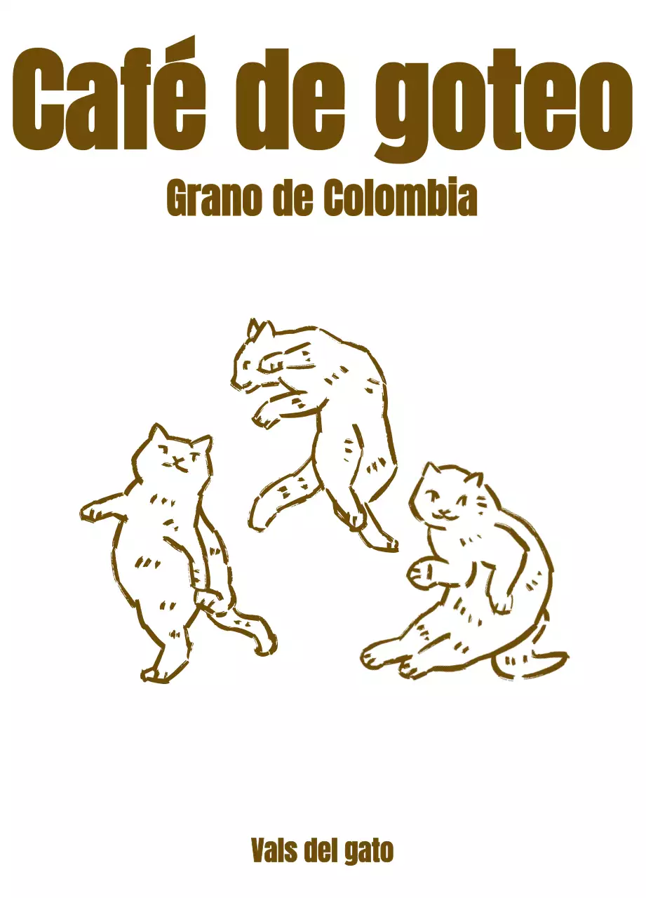 Diseño sencillo con una ilustración de un gato de color marrón que parece dibujado