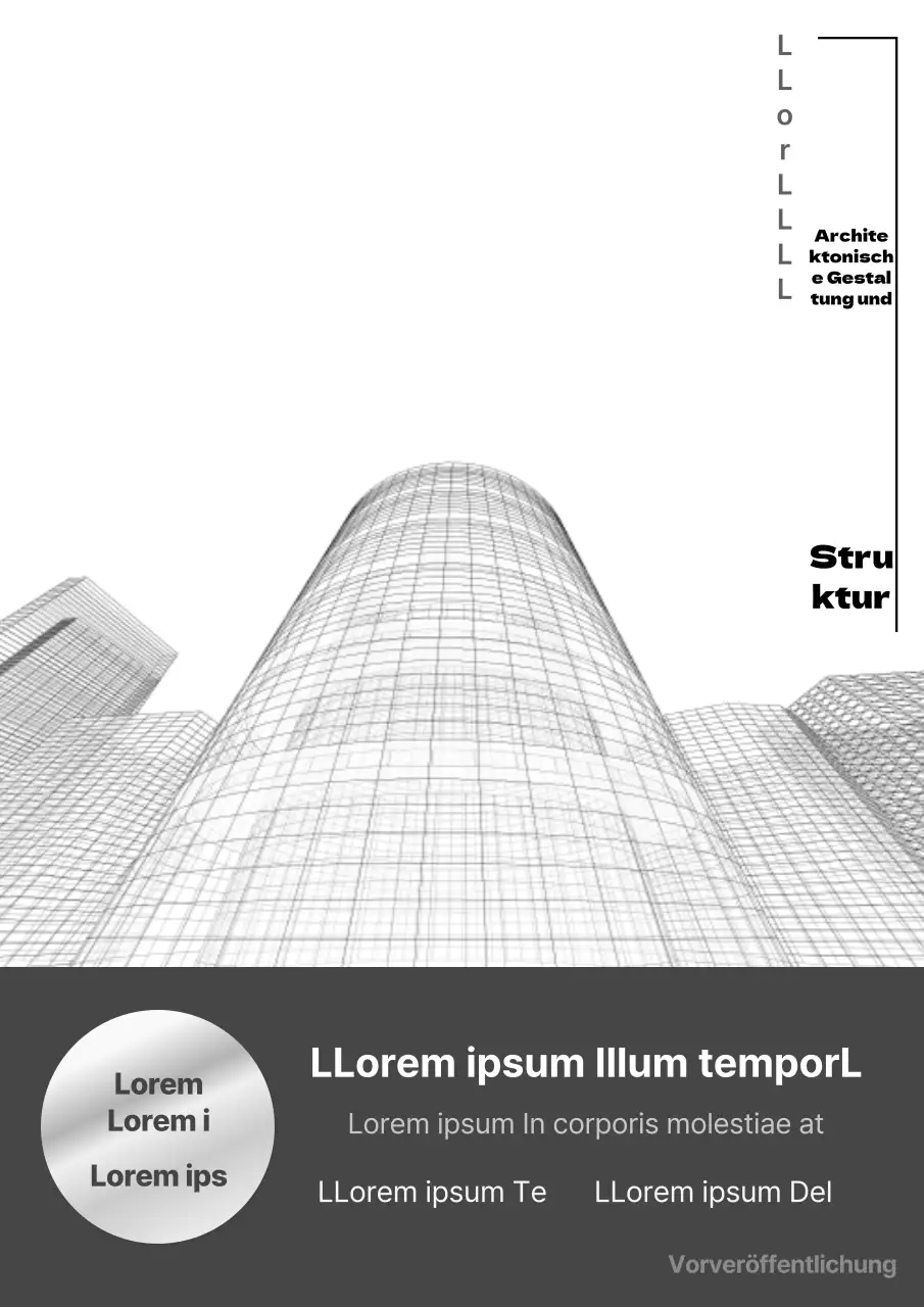 Architektonisches Design mit einer architektonischen Illustration auf weißem Hintergrund