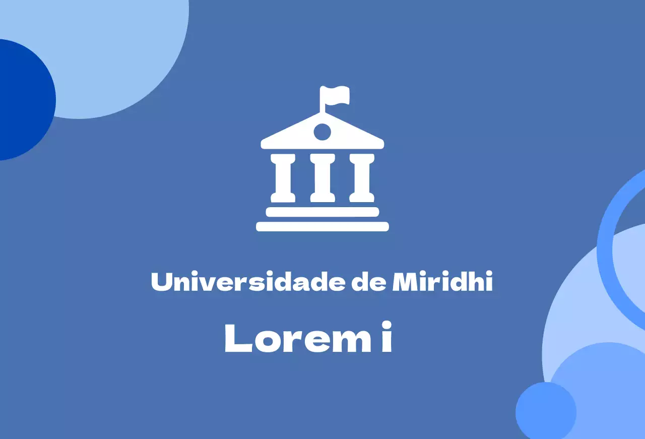 Uma balsa de fundo azul com um logótipo que representa a escola.