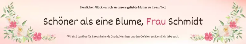 Ihre Eltern, Hee-yeon und Hee-yeon Ko, gestalteten einen warmen Hintergrund mit Farbverläufen, Blumenstraußillustrationen und Kalligraphie.