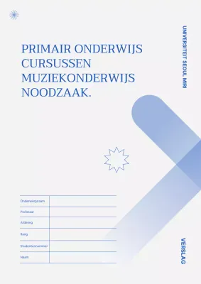 Strakke rapportomslag met blauw kleurverloop en basisvormen