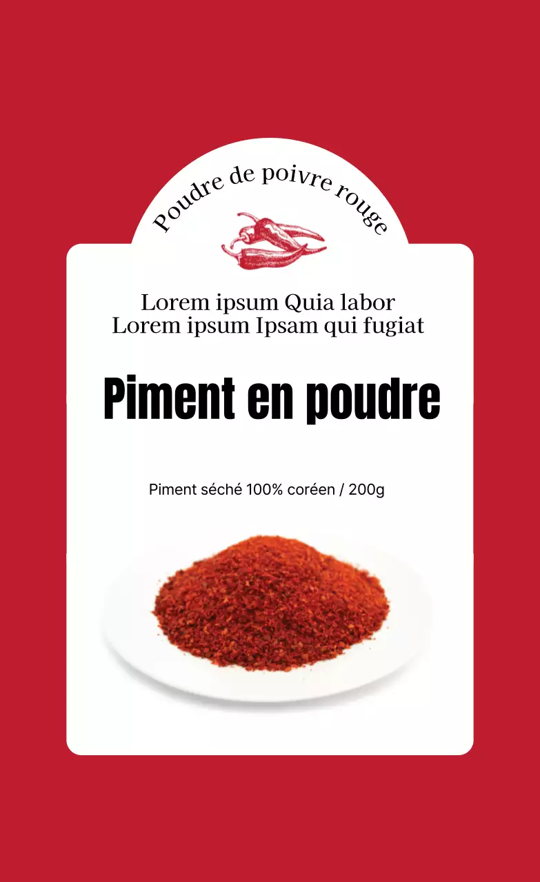  Illustration photo rouge étiquette alimentaire