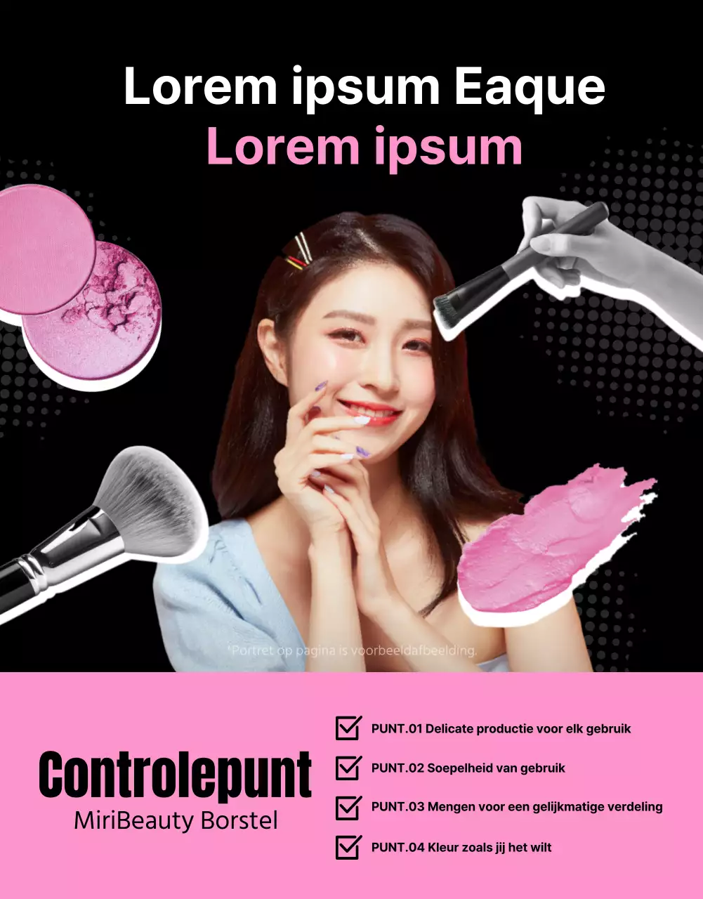 Promoot kitscherige penselen op een roze achtergrond