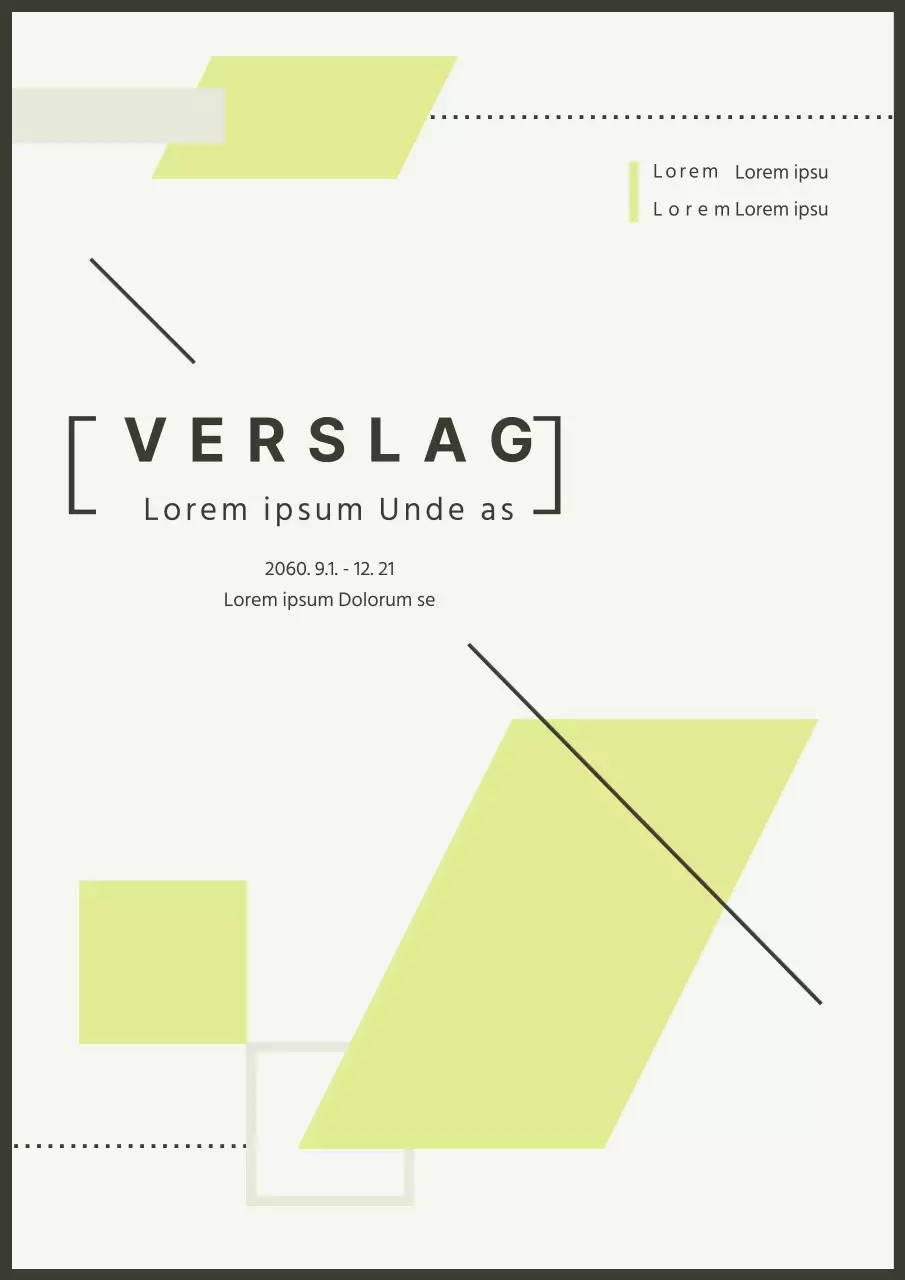 Themaverslag met eenvoudige vormen in lichtgroen en grijs