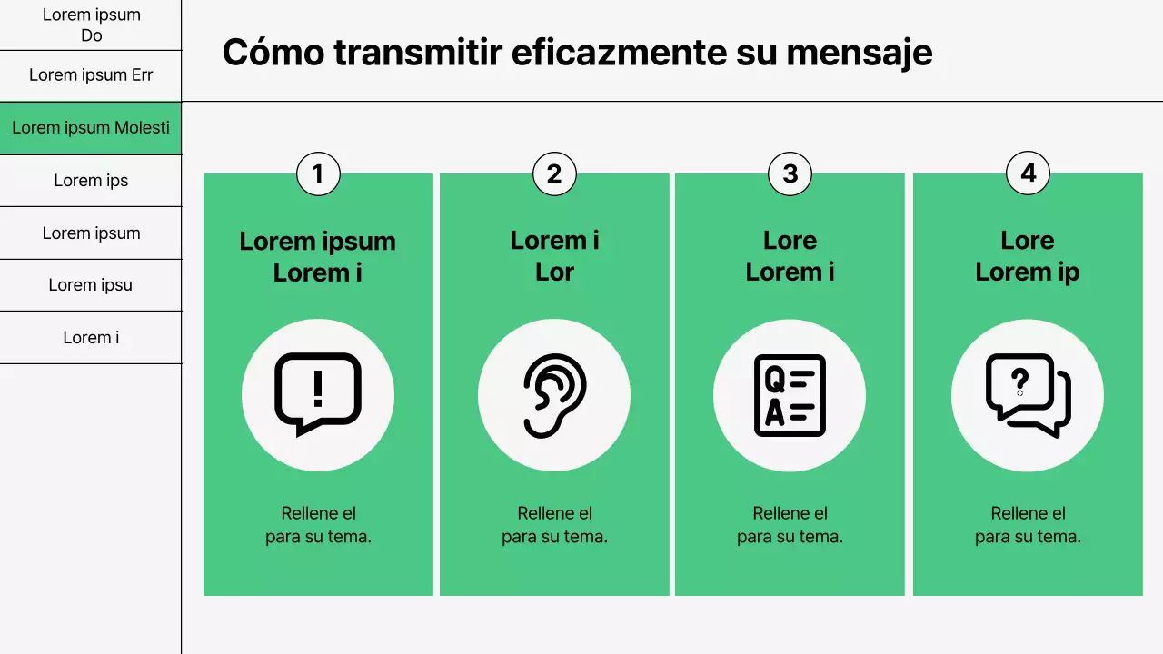 Formación en técnicas básicas de comunicación en verde y blanco