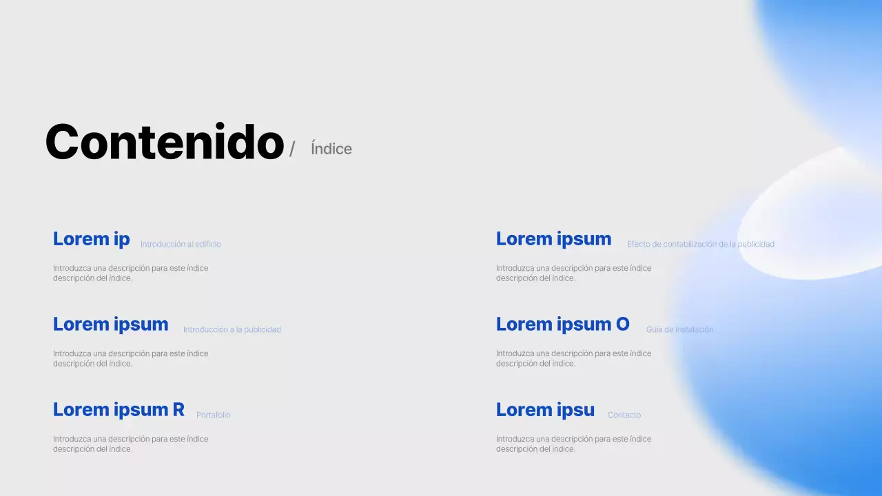 Propuesta de soportes publicitarios sencillos en azul claro y azul