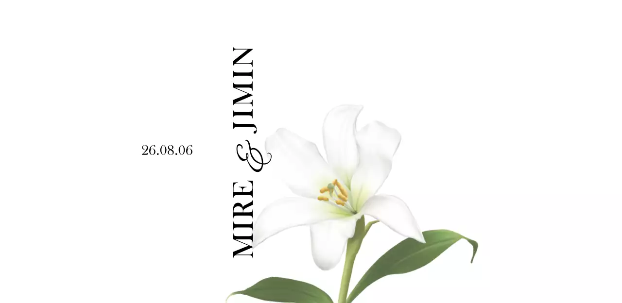 Eau de mariage simple et luxueuse en blanc et noir