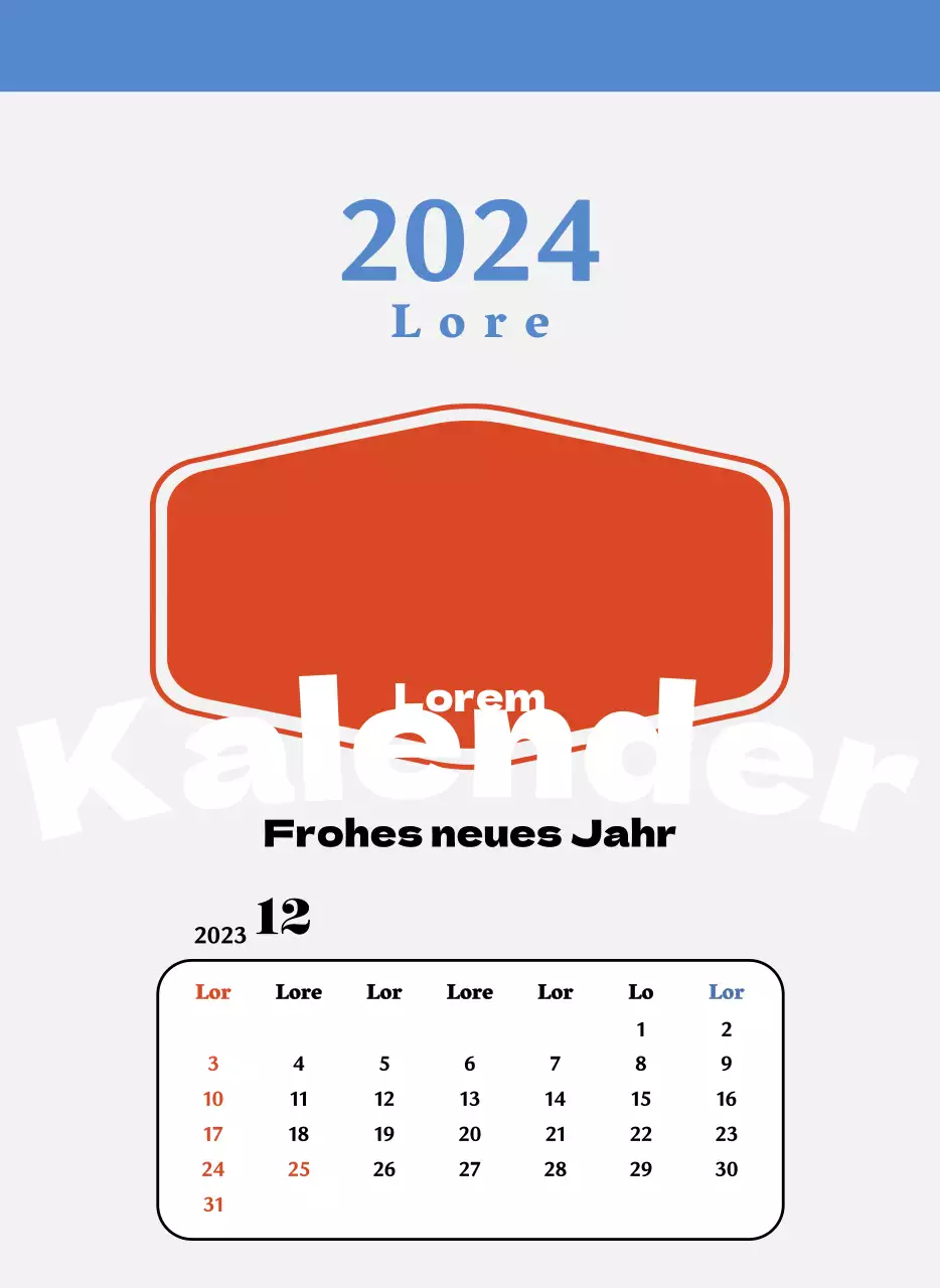 Rote und blaue Retro-Untersetzer Erinnerungskalender