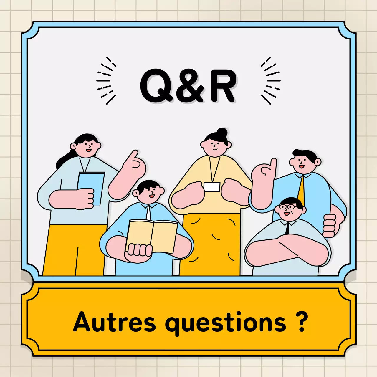 Bulles de texte bleu clair et jaune et illustration mignonne