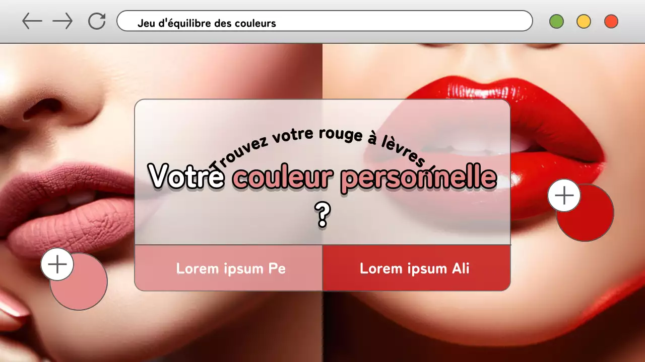 Publicité pour le jeu d'équilibre Cyber personal colour marketing en gris et rose