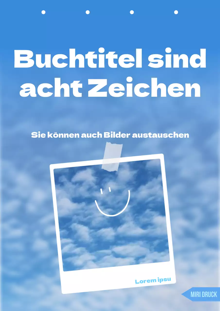 Ein einfach zu verwendender Aufsatz, der mit Hilfe von Himmelsfotos an jeden Buchtitel angepasst werden kann