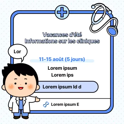 Annonce de la fermeture estivale d'un hôpital en bleu et blanc