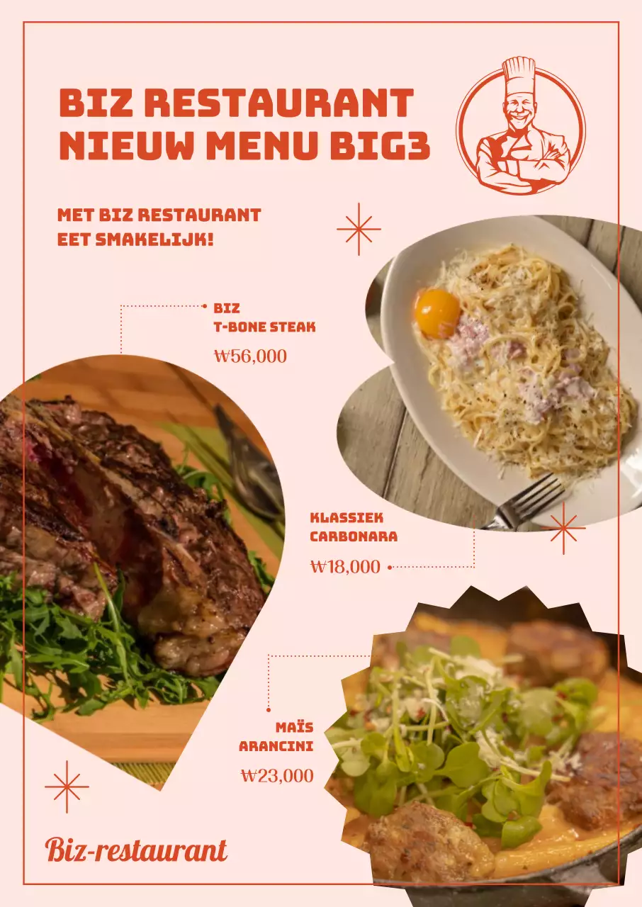 Promoot het nieuwe menu van je restaurant met een emotioneel rood tintje