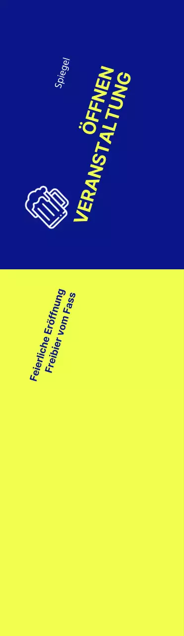 Eine textgesteuerte Veranstaltung von Hope Open mit einem starken Kontrast von Gelb und Blau