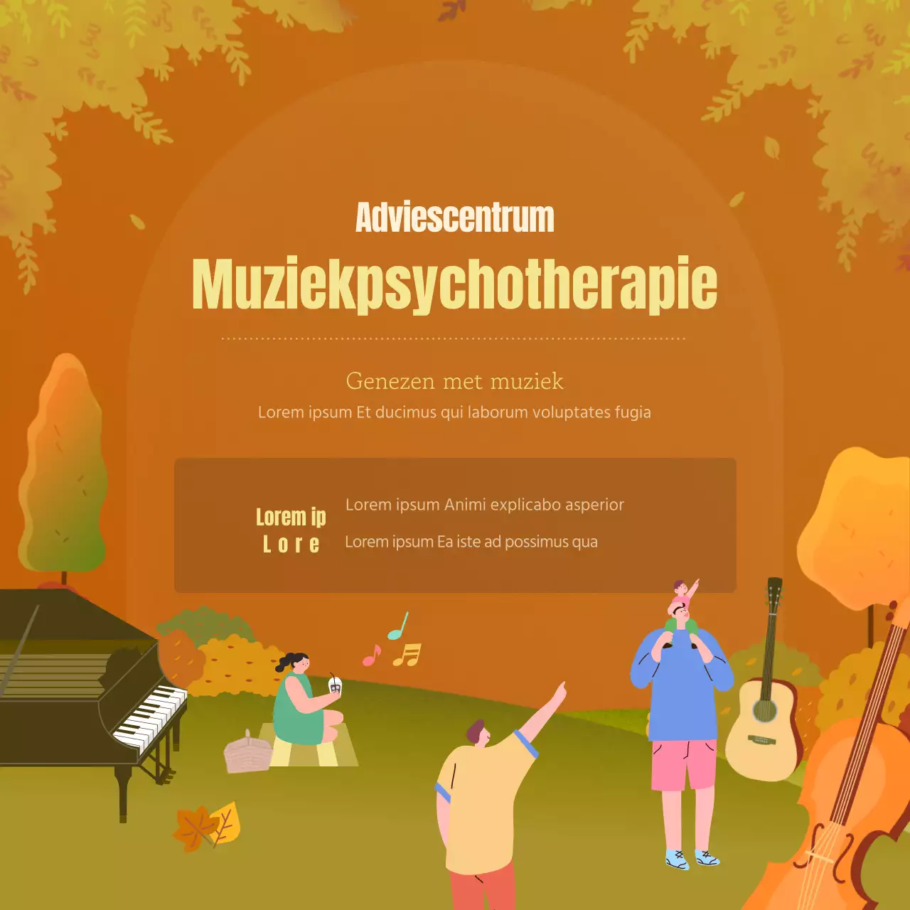 Het emotionele effect van herfstmuziek in een kaki en oranje combinatie