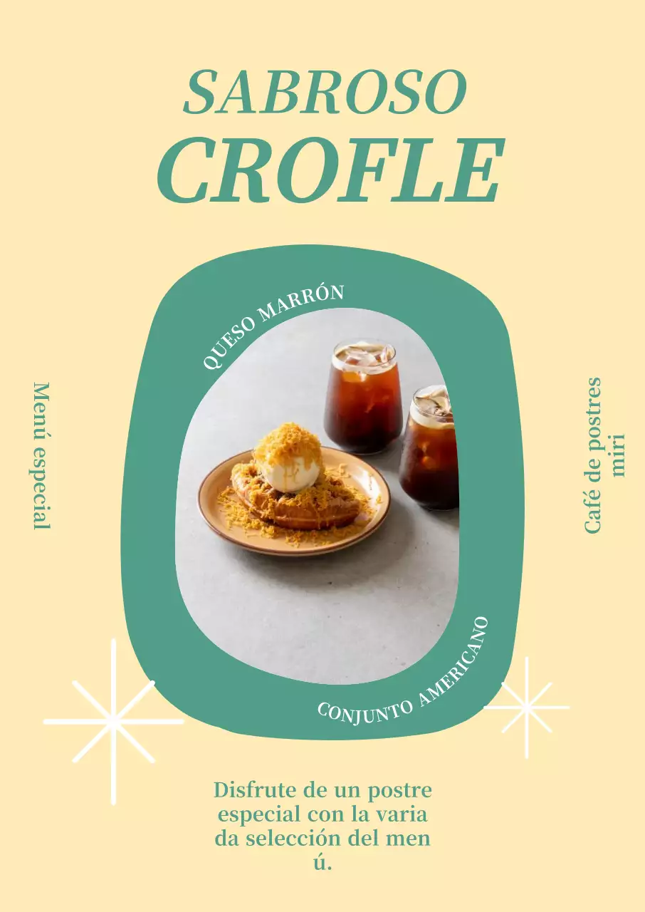 Cartel con la imagen de un menú dentro de un caramelo de menta