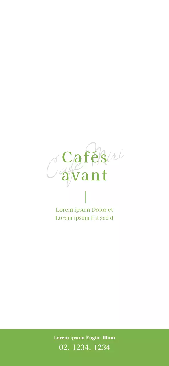 Tarifs simples et nets pour les menus de cafés, en chartreuse et en blanc