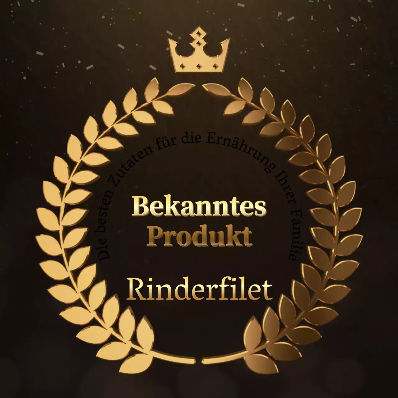 Ein luxuriöses Konzept zur Zertifizierung von Lebensmitteln mit einem goldenen Lorbeerrand