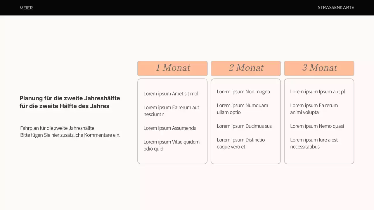 Ein einfacher Geschäftsplan in Orange und Beige