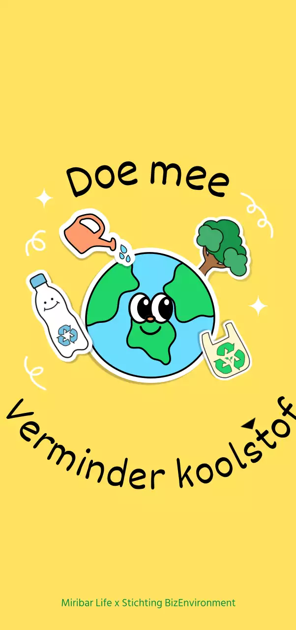 Schattige gele milieu-illustratie voor de Save the Planet-campagne