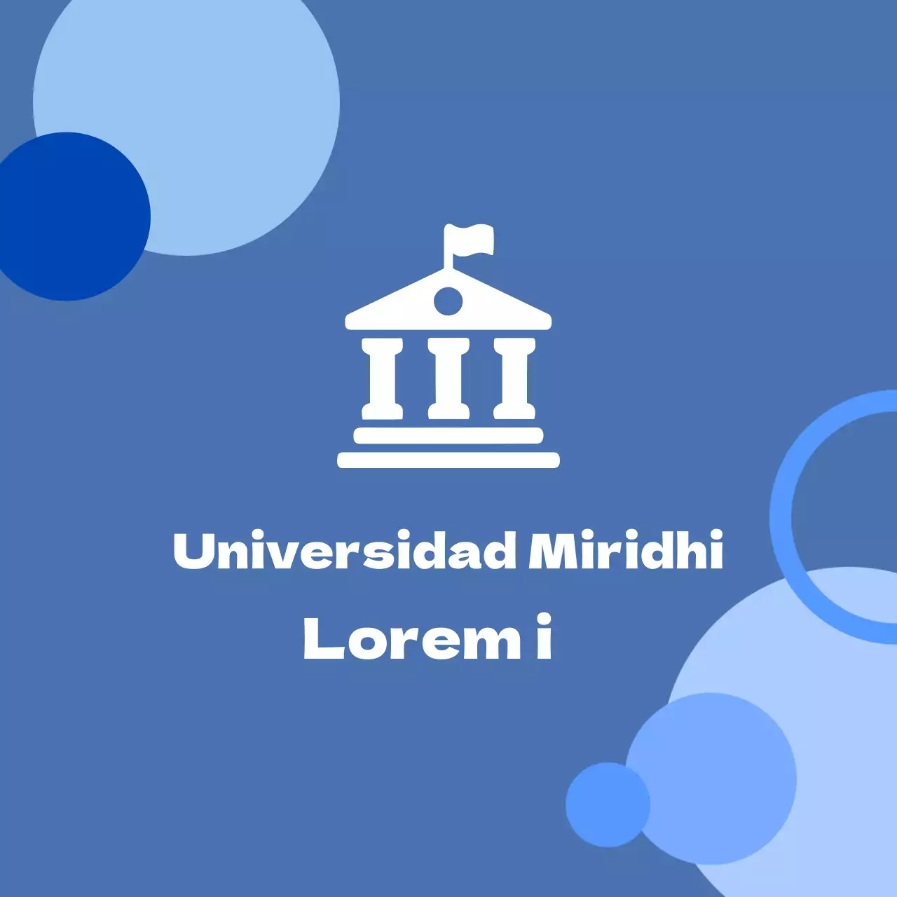 Una balsa de fondo azul con un logotipo que representa la escuela.
