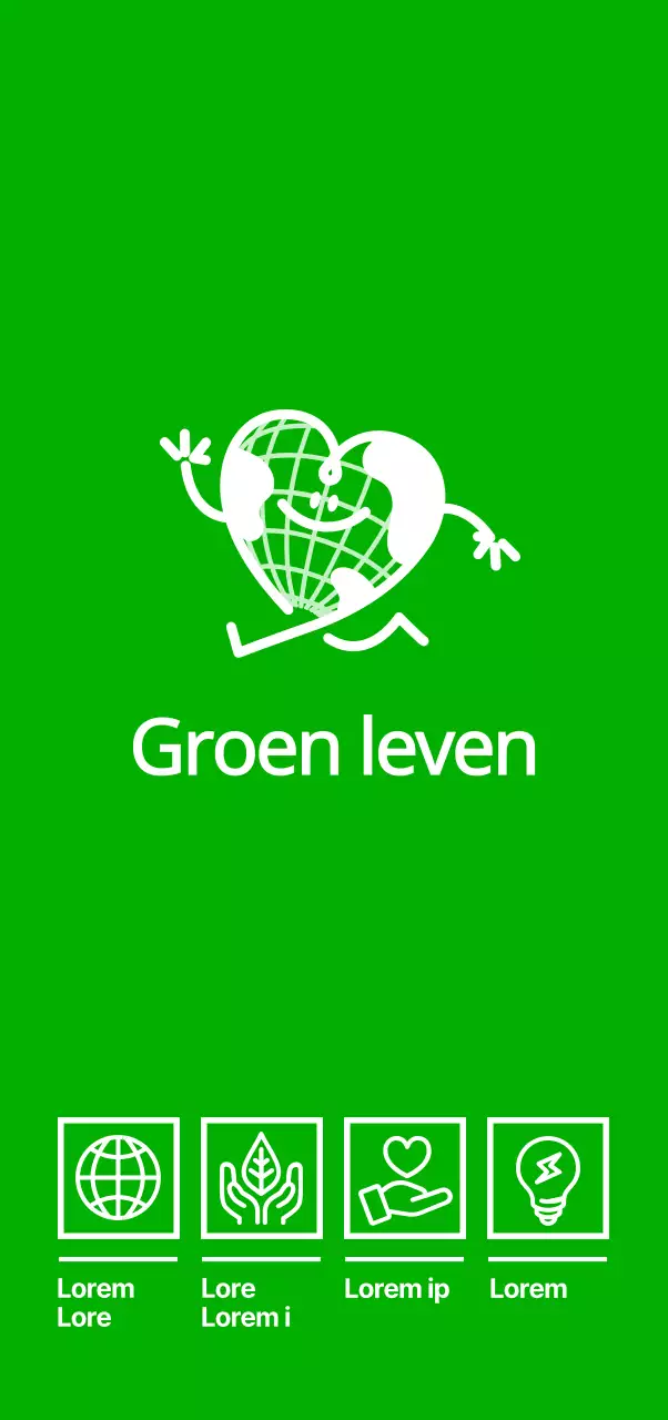 Promoot een milieuvriendelijk kamp met een schattig hartvormig aardefiguur in het groen.