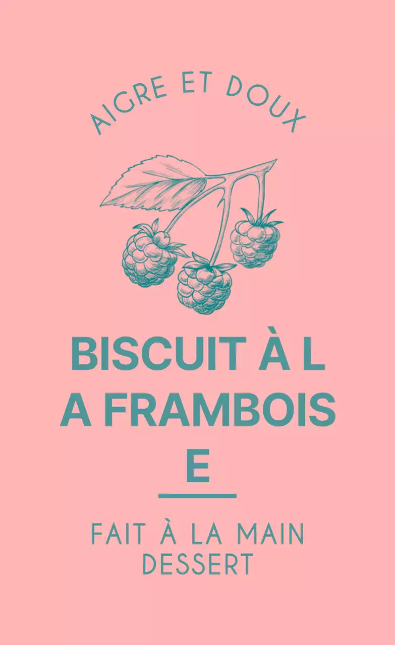 Croquis de baies vintage en rose et jaune pour décorer des biscuits faits maison