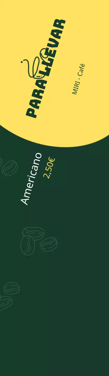 Verde y amarillo sencillos para promocionar un café para llevar