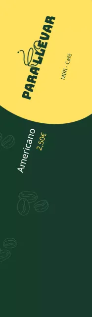Verde y amarillo sencillos para promocionar un café para llevar