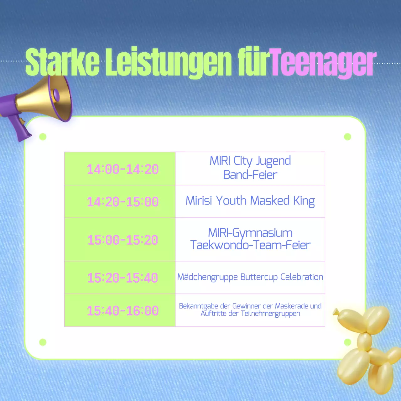 Bewerben Sie Ihr Festival mit einem farbenfrohen und lustigen Konzept