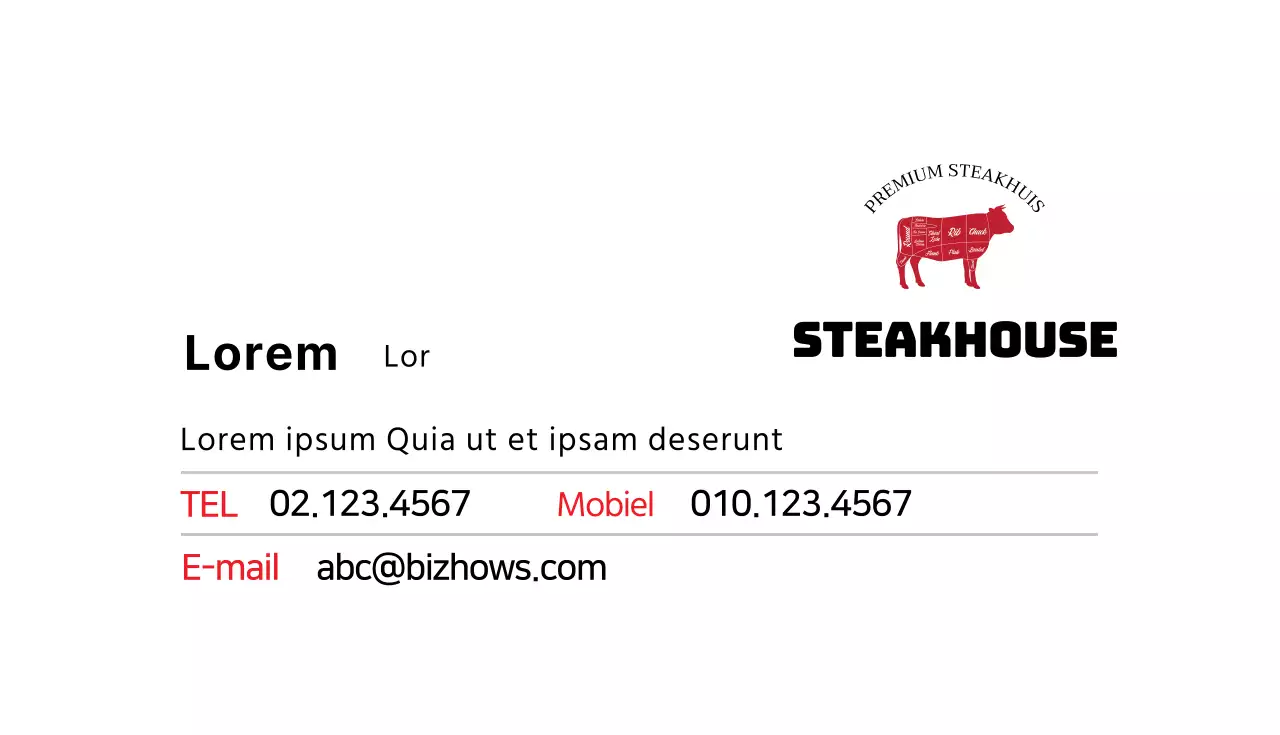 Rood zwarte illustratie restaurant biefstuk