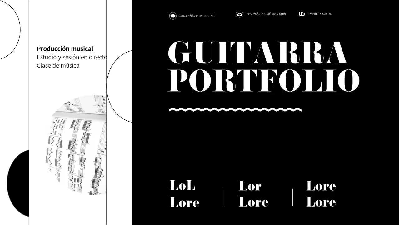 Una sencilla cartera de guitarrista en negro