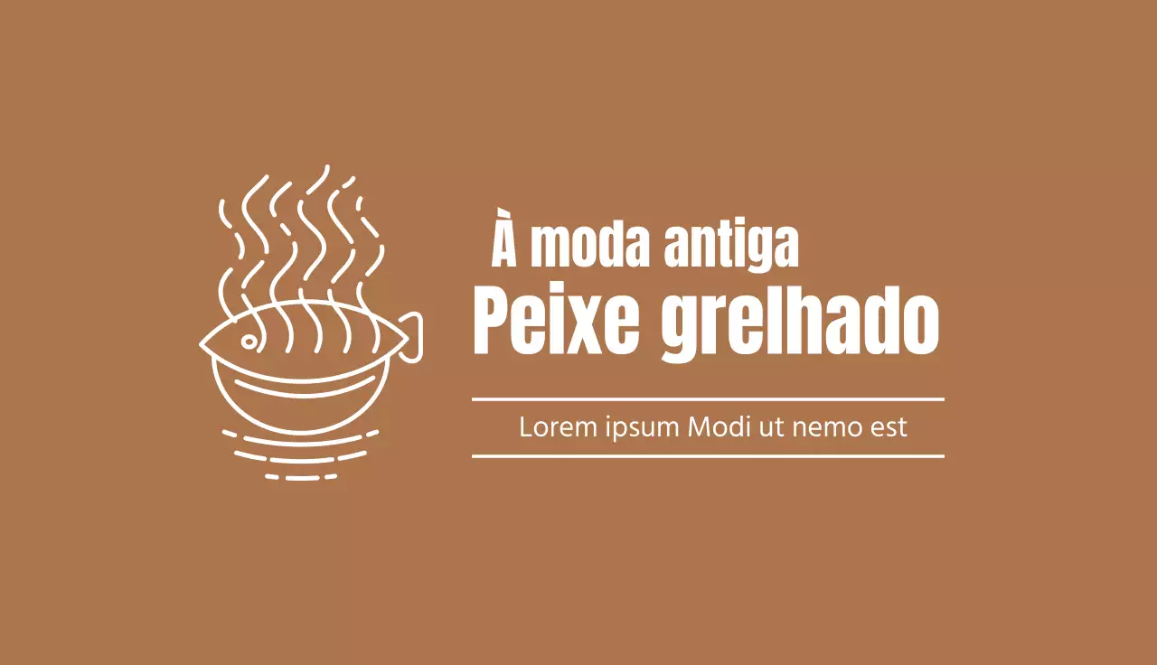 castanho ilustração simples restaurante peixe grelhado
