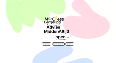 Een adviesklas op de campus met een kleurrijk typografisch concept