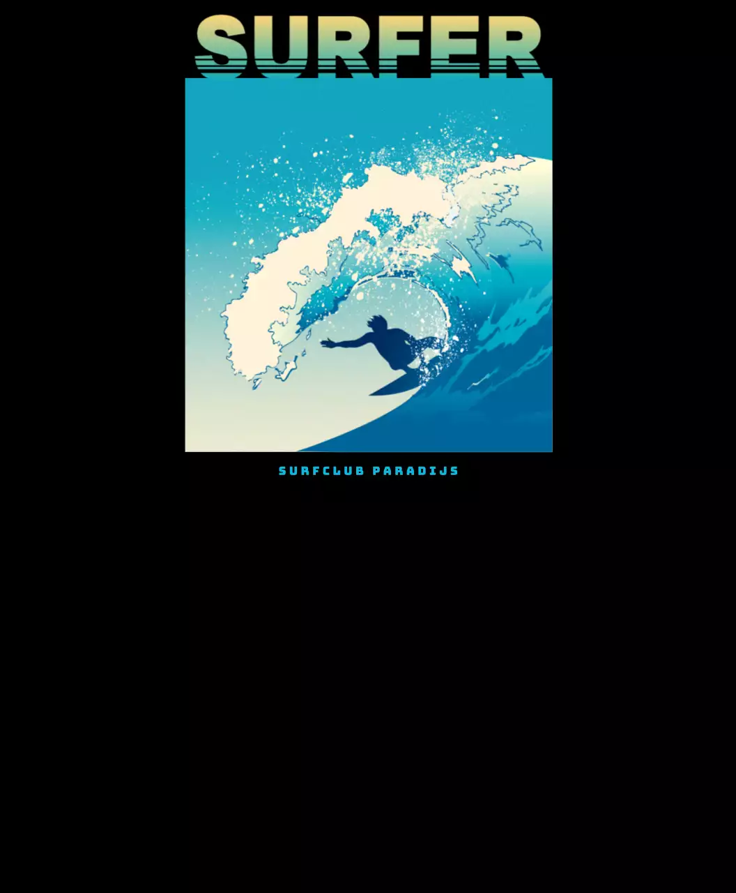 Geel en blauw team t-shirt van de surfclub