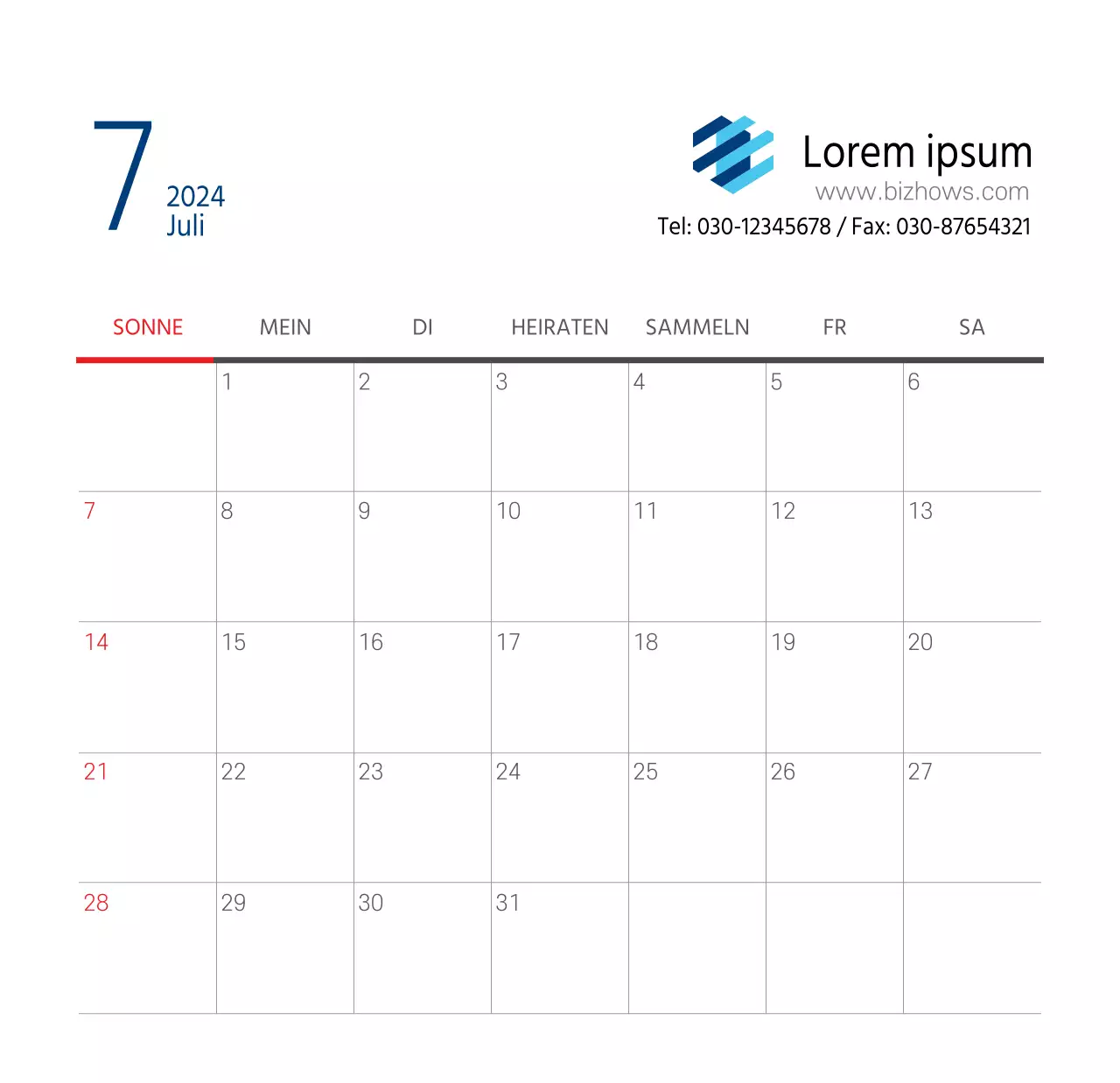 Einfacher weißer Krankenhaus-Tischkalender