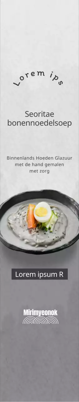 Promoot Koreaanse bonennoedelsoep op een grijze achtergrond voor een strakke uitstraling